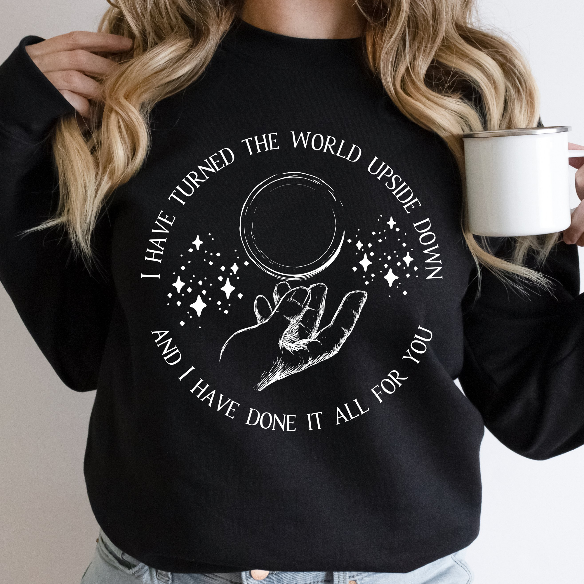 Labyrinth Sweater 'I Have Turned The World Upside Down'